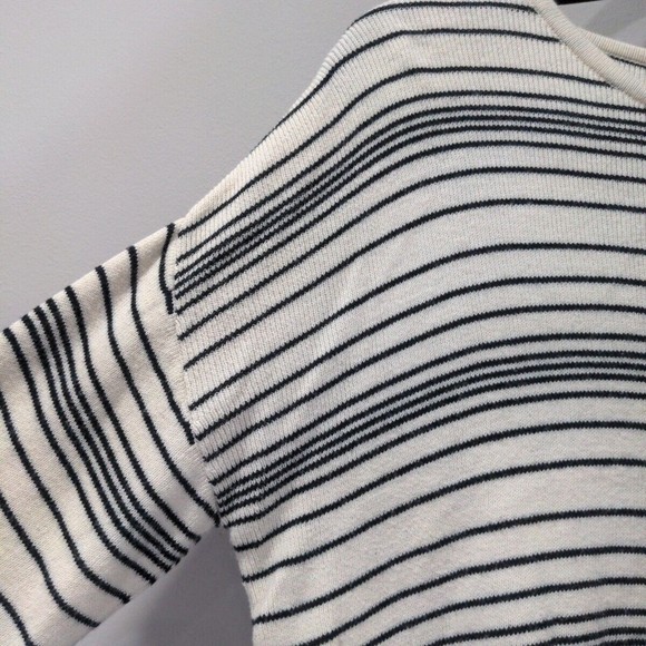 Eileen Fisher Petite Size S Organic Cotton Striped Sweater Hi-Lo Hem Oversized - Picture 6 of 10